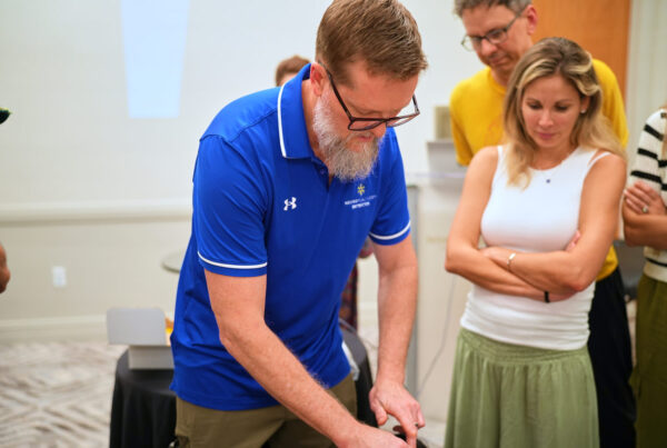 Dr. Bart Vermilya demonstrating an acupuncture technique