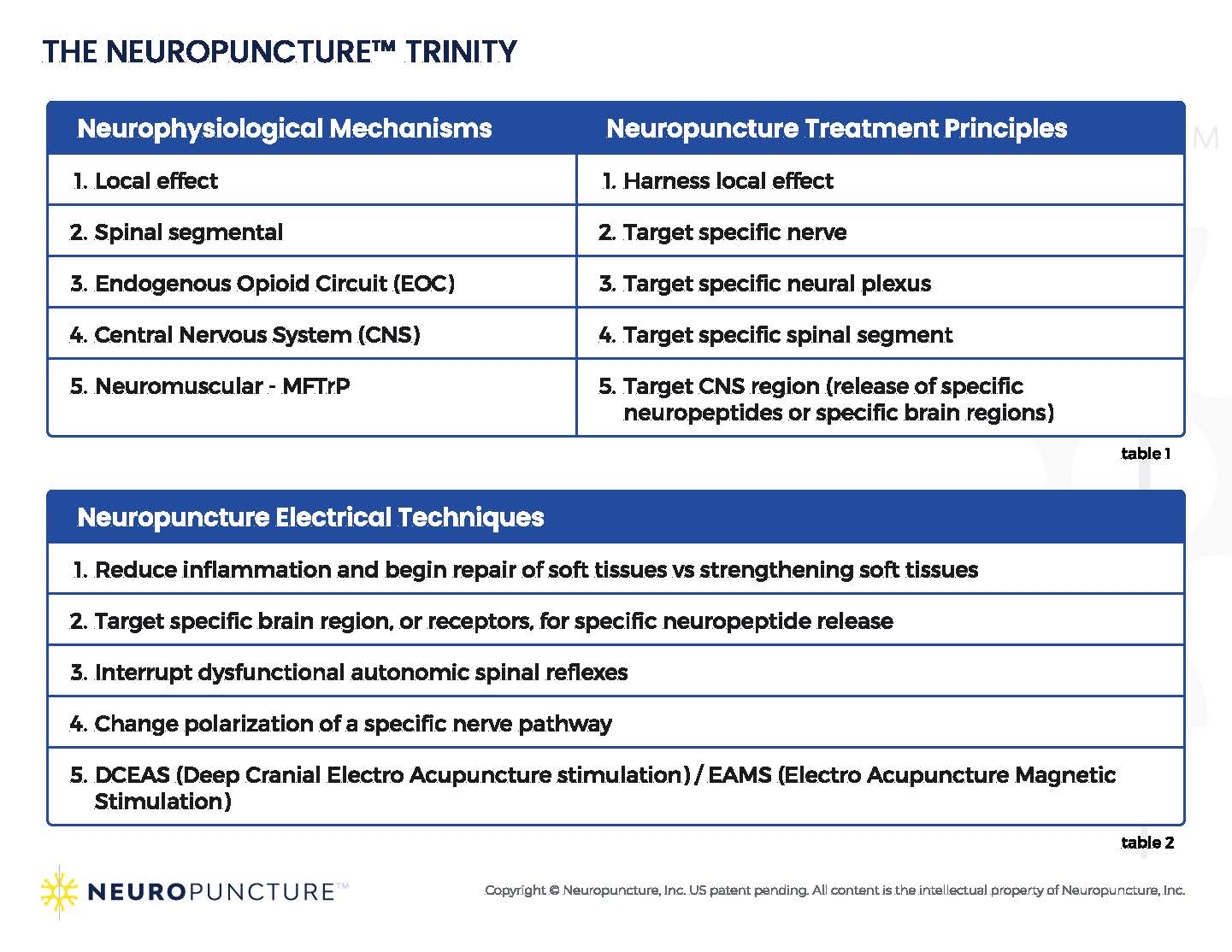 The Neuropuncture Trinity